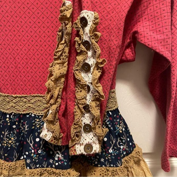 Mustard Pie Kids Matching Set - Red and Gold - Picture 3 of 10